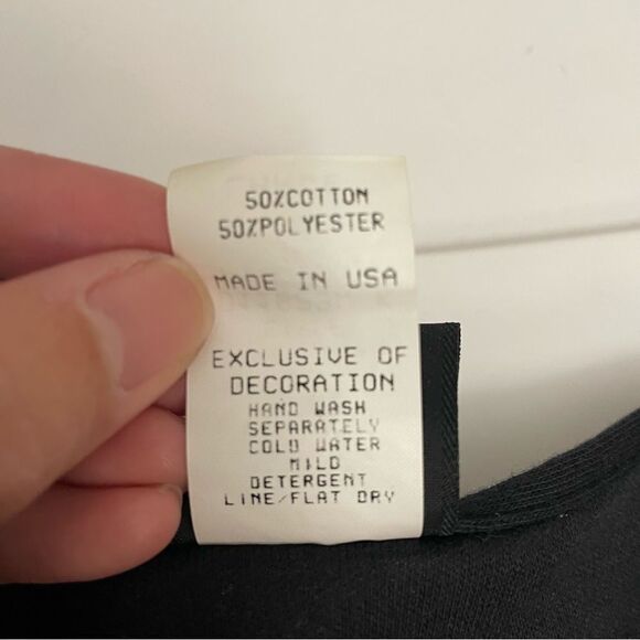 DOTTI Vintage Made in‎ USA black shortsleeve wrap tunic top size Large - Picture 9 of 10